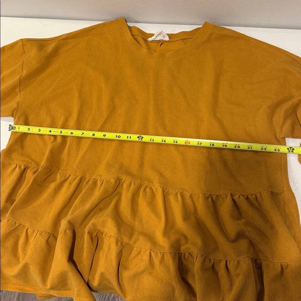 Love Riche Mustard Ruffle Tunic Top - Picture 4 of 5